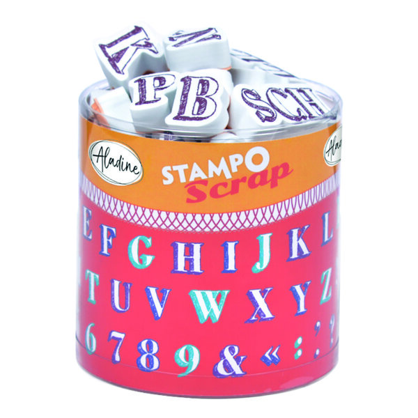 STAMPO Scrap, Stempel / - kissen Alphabet 1  54 + 1 Stk.