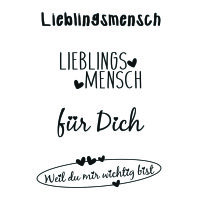 Stempel Clear, Lieblingsmensch, transparent, 4 - teilig