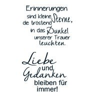 Stempel Clear, Trauer Erinnerungen, transparent, 2 - teilig