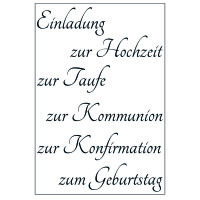 Stempel Clear, Einladung 2, transparent, 6 - teilig