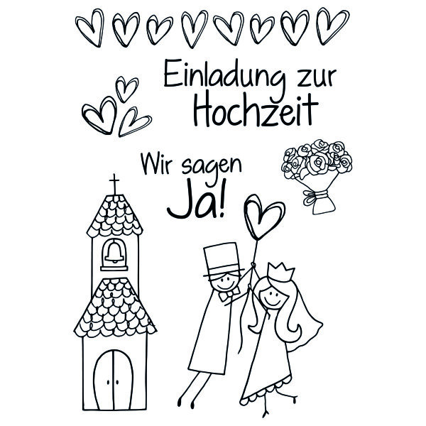 Stempel Clear, Einladung zur Hochzeit, transparent, 7 - teilig