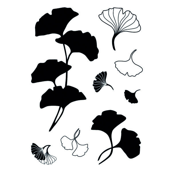 Stempel Clear, Ginkgo, transparent, 8 - teilig