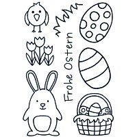 Stempel Clear, Frohe Ostern, transparent, 8 - teilig