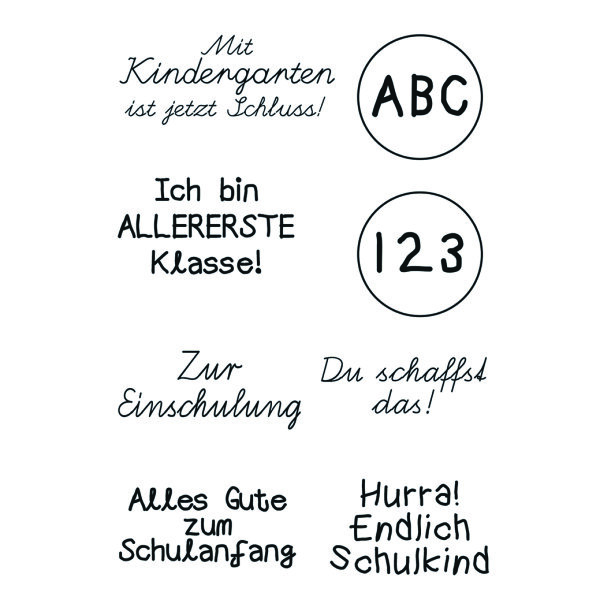 Stempel Clear, Einschulung 1, transparent, 8 - teilig