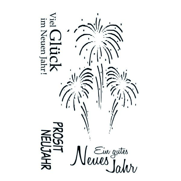 Stempel Clear, Silvester, transparent, 4 - teilig