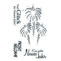 Stempel Clear, Silvester, transparent, 4 - teilig