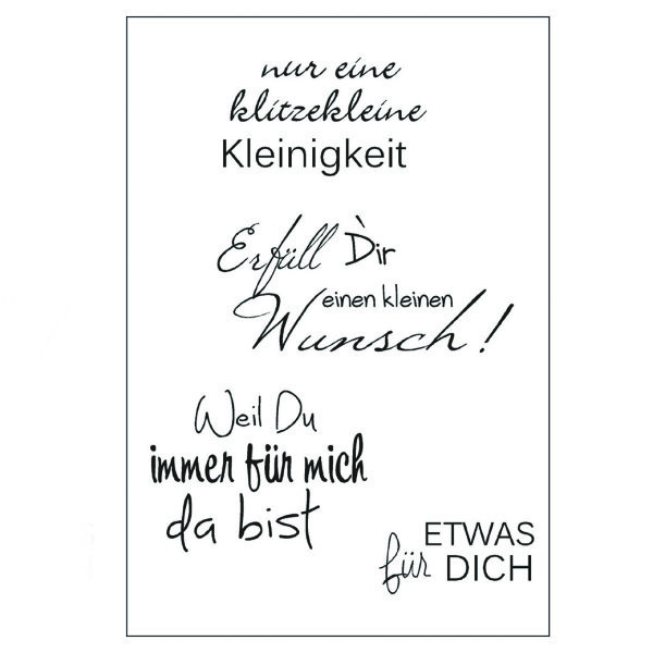 Stempel Clear, nur eine klitzekleine Kleinigk, transparent, 4 - teilig