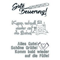 Stempel Clear, Gute Besserung!, transparent, 3 - teilig