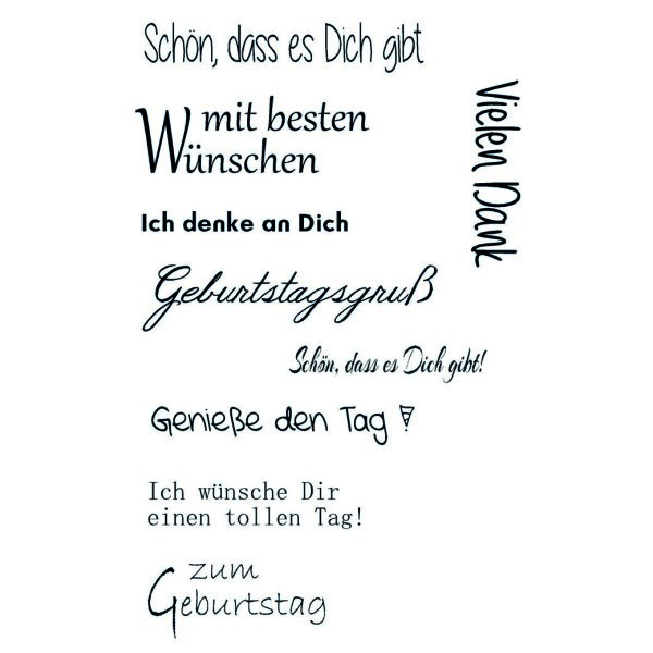 Stempel Clear, Geburtstag 2, transparent, 9 - teilig