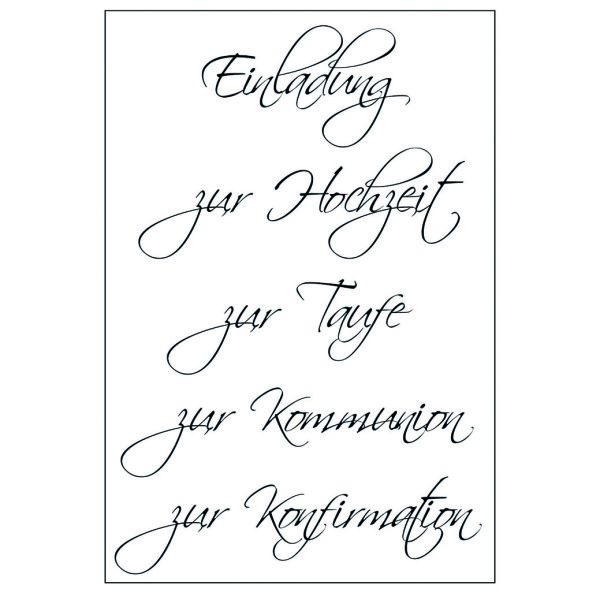 Stempel Clear, Einladung 3, transparent, 5 - teilig