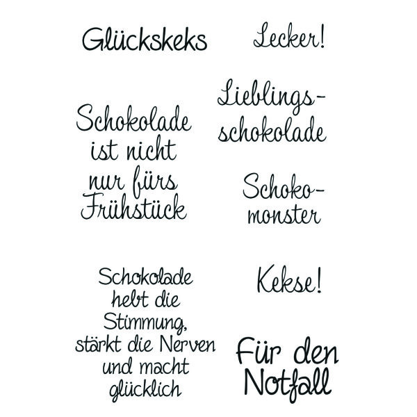 Stempel Clear, Gl&uuml;ckskeks, transparent, 8 - teilig