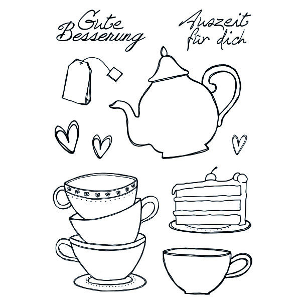 Stempel Clear, Tee / Kaffee, transparent, 10 - teilig
