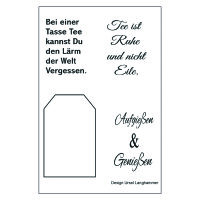 Stempel Clear, Teespr&uuml;che, transparent, 4 - teilig