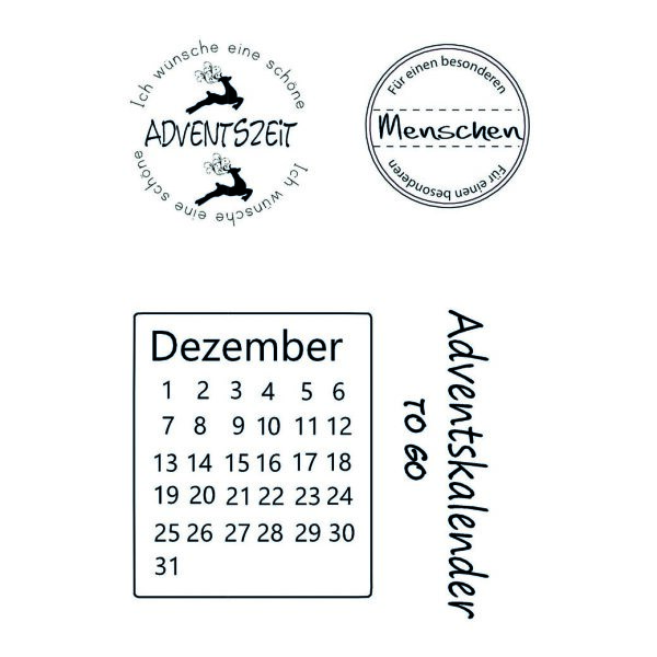Stempel Clear, Advent, transparent, 4 - teilig