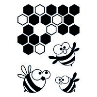 Stempel Clear, Bienen 1, transparent, 4 - teilig
