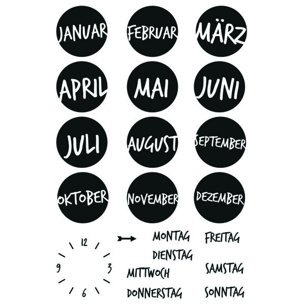 Stempel Clear, Kalender 1, transparent, 21 - teilig
