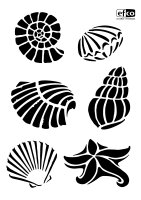Stencil, Muscheln  6-teilig