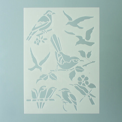Stencil, Waldv&ouml;gel  8-teilig