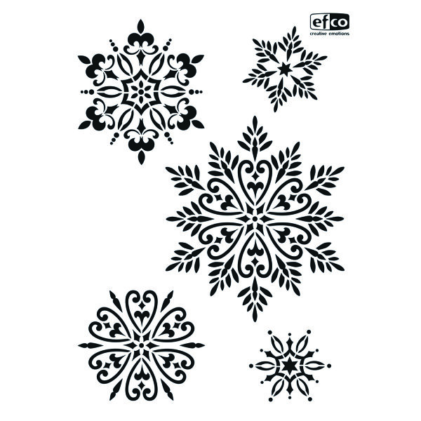 Stencil, Schneekristalle  5-teilig