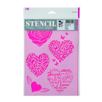 Stencil, Herzen  5-teilig