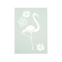 Stencil, Flamingo und Blumen  4-teilig