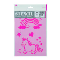 Stencil, Regenbogen und Einhorn  6-teilig