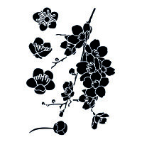 Stencil, Kirschbl&uuml;ten  5-teilig