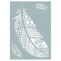 Stencil, Federn Ornamente  5-teilig