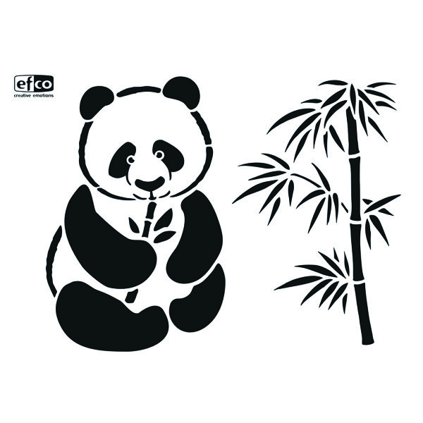 Stencil, Panda Bambus  1-teilig