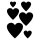 Stencil, Herzen  6-teilig