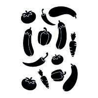 Stencil, Gem&uuml;se  13-teilig