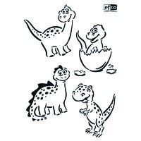 Stencil, Dinos  4-teilig