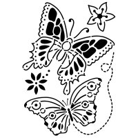 Stencil, Schmetterlinge  4-teilig