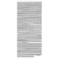 Stickerbogen, Alphabet klein, silber