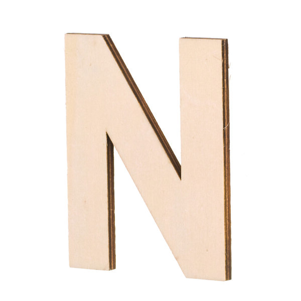 Streuer Holz, Buchstabe N, roh
