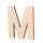 Streuer Holz, Buchstabe M, roh 5 St.