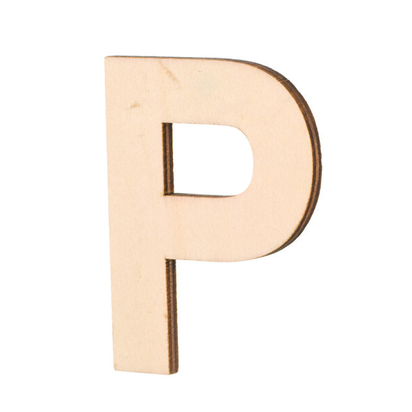 Streuer Holz, Buchstabe P, roh 5 St.