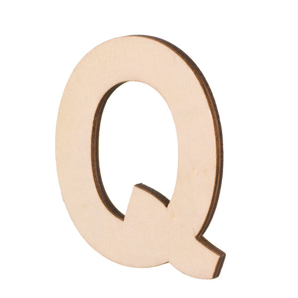 Streuer Holz, Buchstabe Q, roh 5 St,