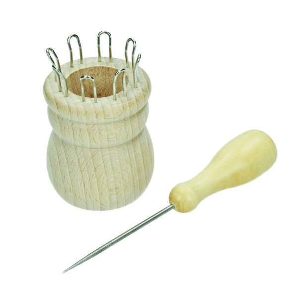 Strickliesl 8 N&auml;gel &oslash; Loch 24 mm roh 2 - teilig