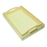 Tablett Set Holz  roh 2 - teilig