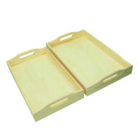 Tablett Set Holz  roh 2 - teilig