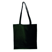 Tragetasche Baumwolle, lange Henkel, schwarz, 270 g/m&sup2;