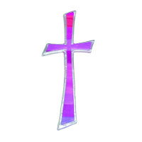 Wachsdekor Kreuz rosa/silber 1 Stk.