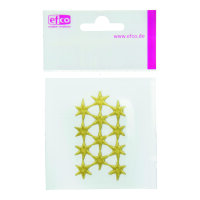 Wachsdekor, Sterne flach, gold, 12 Stk.