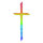 Wachsdekor Kreuz regenbogen 1 Stk.