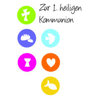 Wachsdekor Zur 1. heiligen Kommunion bunt 1 Stk.