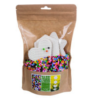 NABBI&reg; BioBeads biologisch abbaubar 10 Farben Mix 5.000 Stk. / 3 Legeplatten Btl