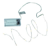 Lichterkette LED, warmes Licht / 6h Timer, silber, 10 LEDs, Box