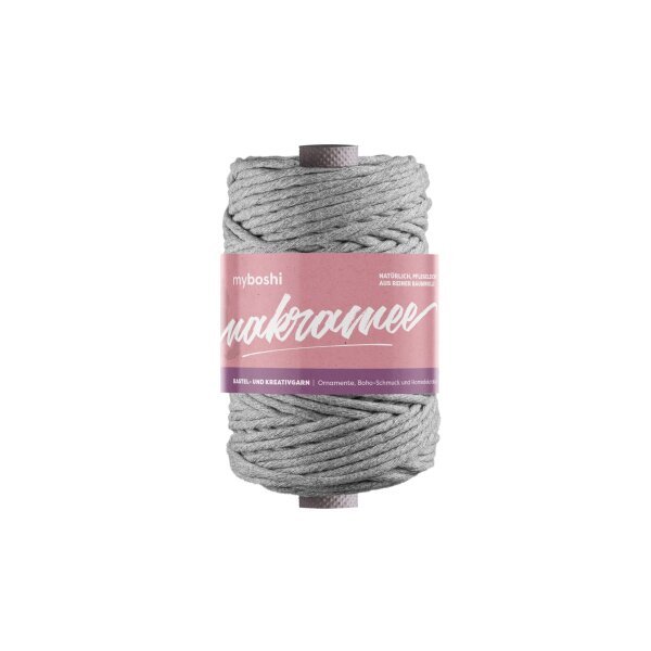 Makramee gezwirnt hellgrau 4 mm 50 m 370 g