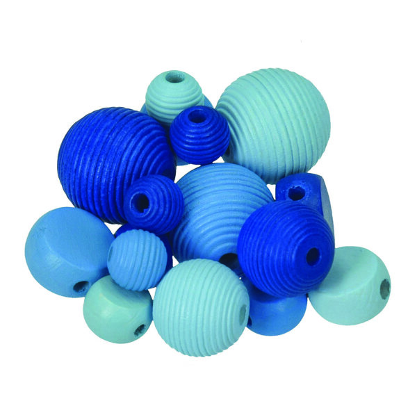 Holzperlen  Farb-Formen-Mix 25 Stk.
